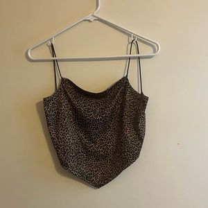 Backless/strappy animal print scarf top